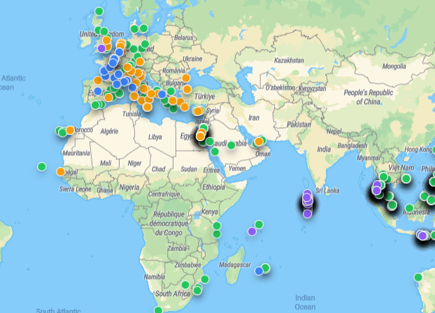 Carte RevoSea des centres de plongée certifiés